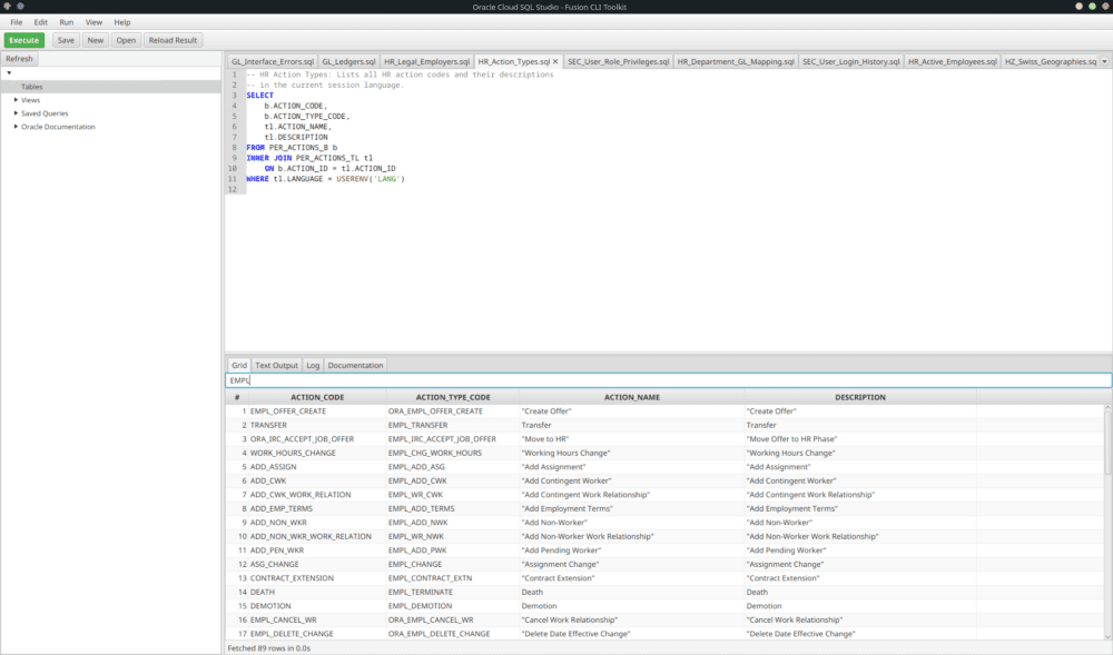 Screenshot of Oracle Cloud SQL Studio - SQL Developper alternative by Fusion Toolkit