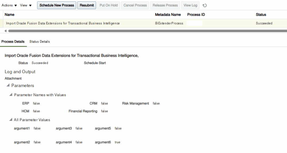Import Oracle Fusion Data Extensions for Transactional Business Intelligence